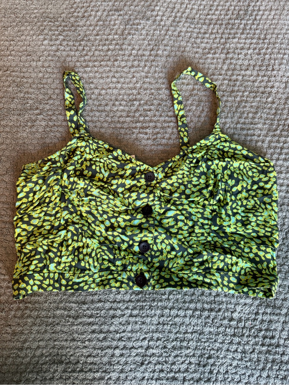 Women’s Neon Green Spotted Crop Top